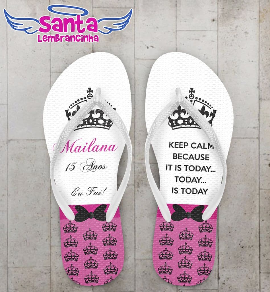 Chinelo 15 Anos Coroa Personalizado - COD 2390