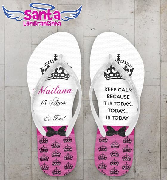 Chinelo 15 Anos Coroa Personalizado - COD 2390