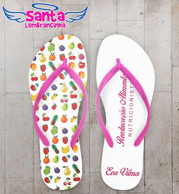 Chinelo Formatura Nutrição, Frutas Personalizado - COD 2727