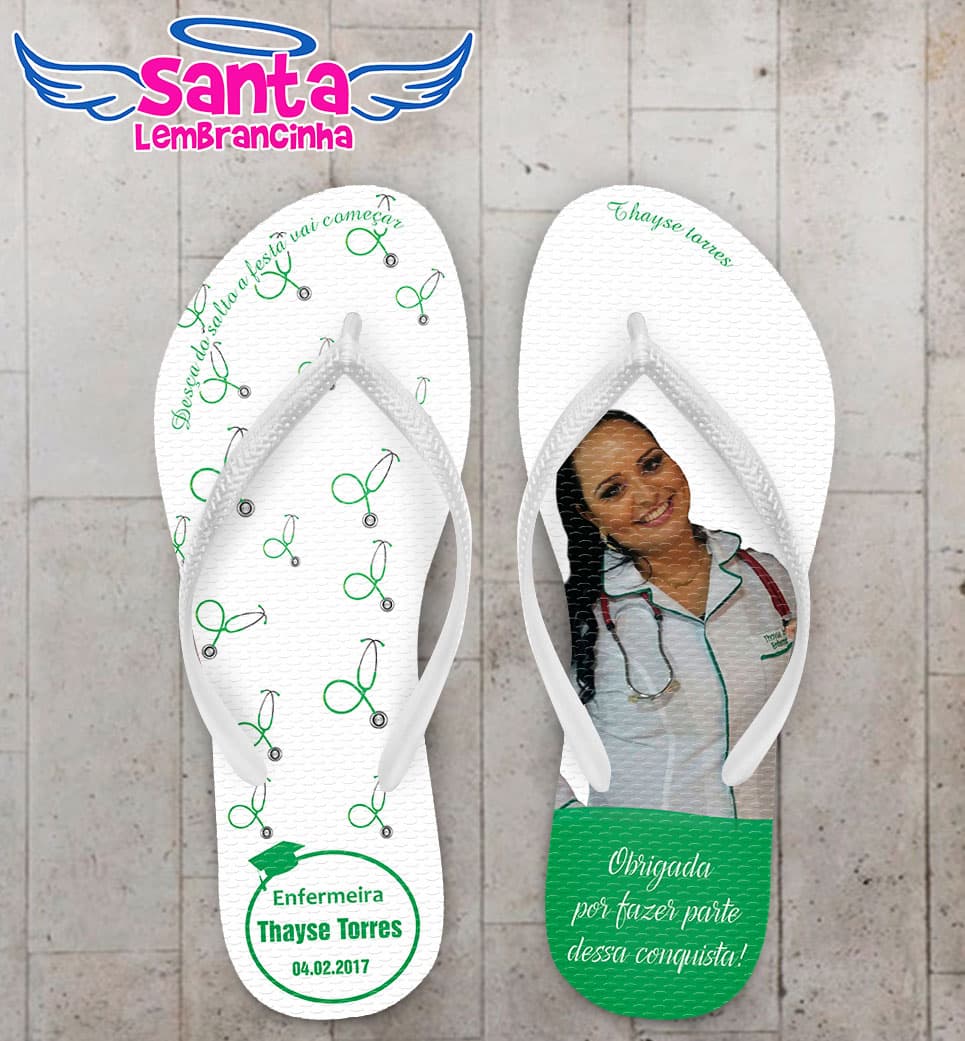 Chinelo Formatura Enfermagem Personalizado COD 3059
