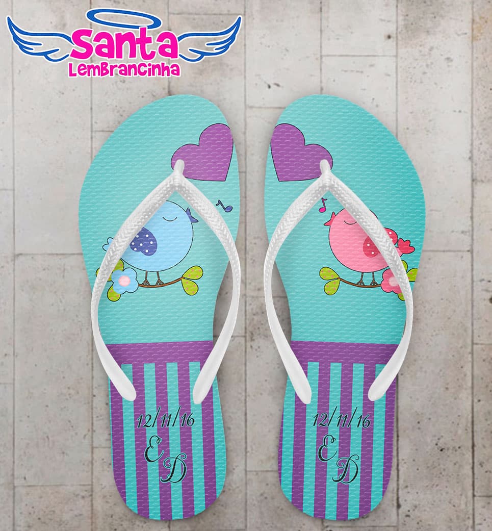 Chinelo Casamento Tiffany Personalizado COD 3120