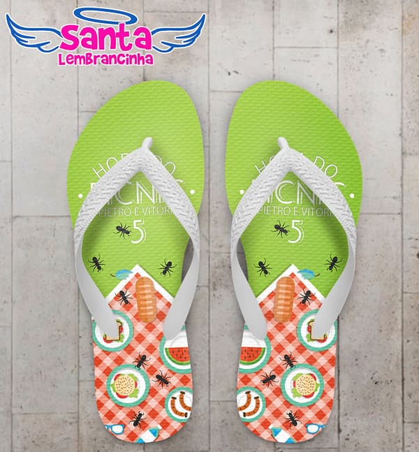 Chinelo Infantil Piquinique Personalizado COD 3267