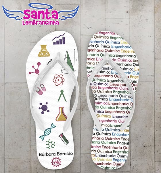 Chinelo Formatura Engenharia Química Rosa Personalizado COD 3053