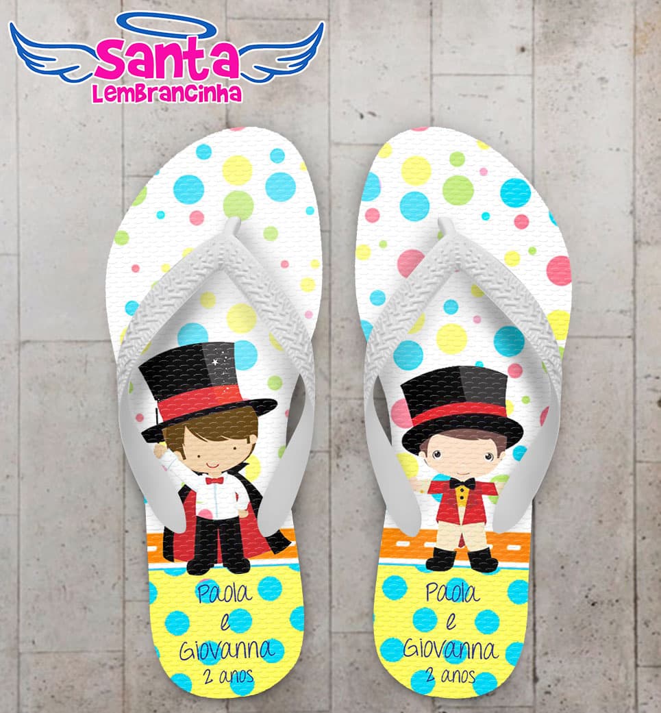 Chinelo Infantil Circo Personalizado COD 3184