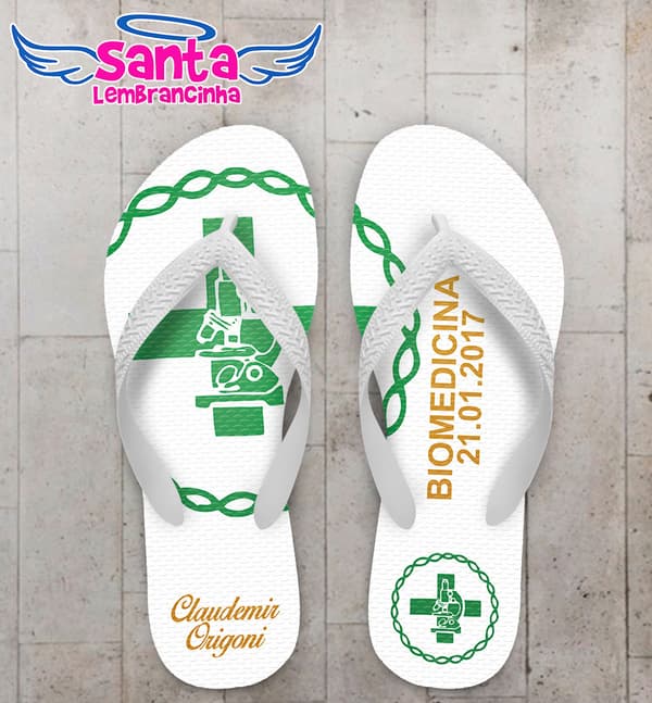Chinelo Formatura Medicina Branco Personalizado COD 3299