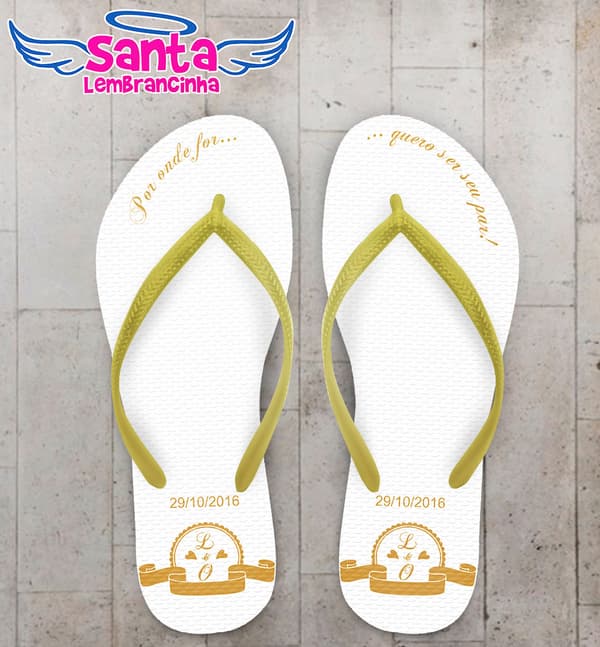 Chinelo Casamento Clean Personalizado COD 3130