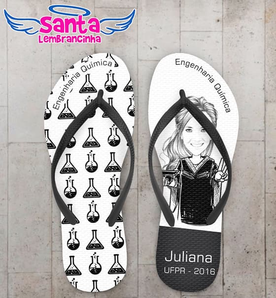 Chinelo Formatura Engenharia Química Personalizado COD 3050