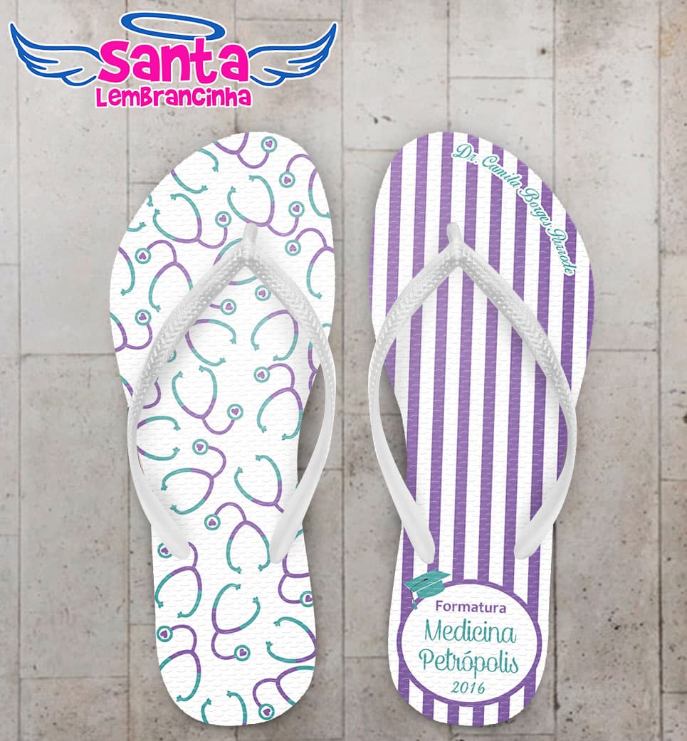Chinelo Formatura Medicina Lilás - Personalizado COD 3078