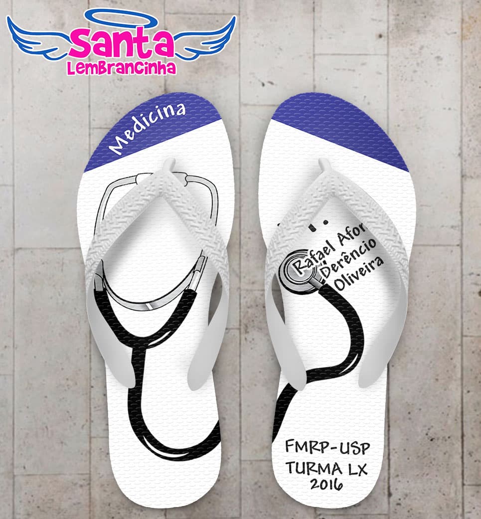 Chinelo Formatura Medicina Masculino - Personalizado COD 3077