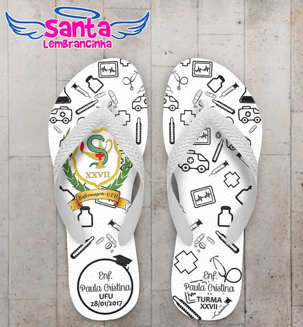 Chinelo Formatura Enfermagem Personalizado COD 3292