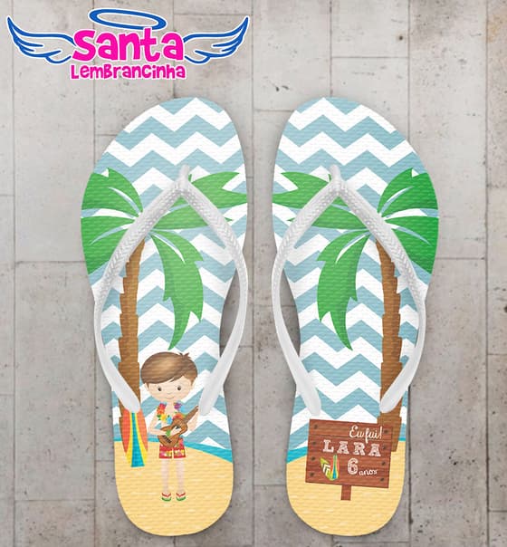 Chinelo Infantil Festa Havaiana Personalizada COD 3181