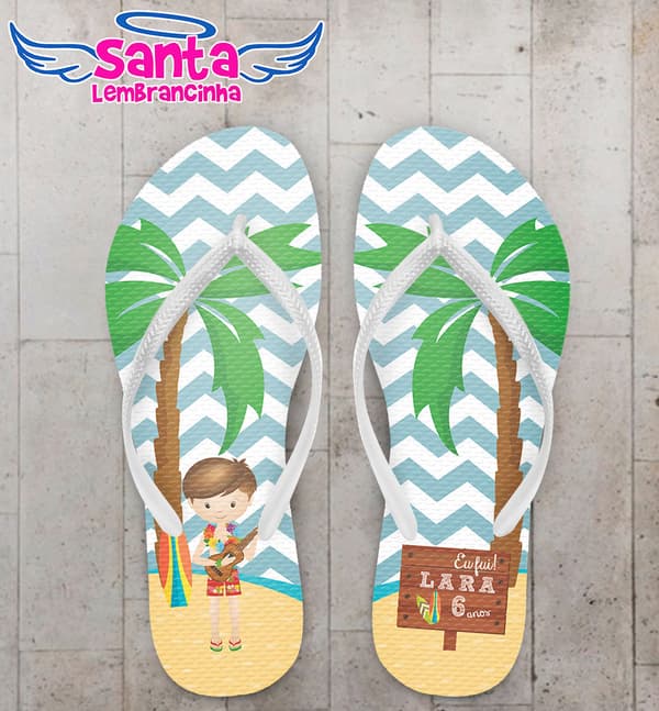 Chinelo Infantil Festa Havaiana Personalizada COD 3181