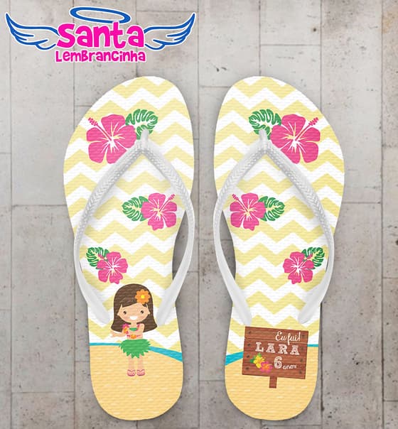 Chinelo Infantil Festa Havaiana Personalizada COD 3180
