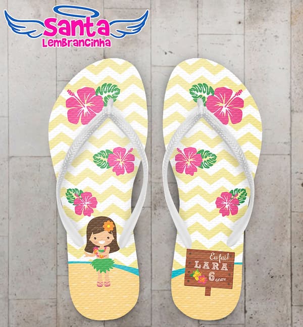 Chinelo Infantil Festa Havaiana Personalizada COD 3180