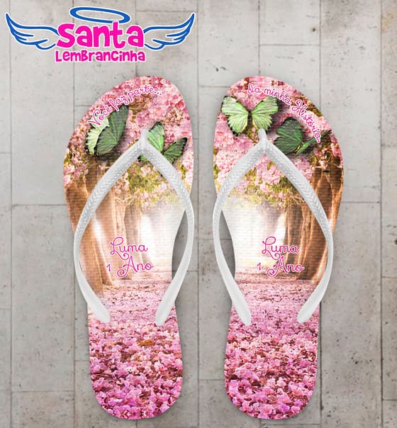Chinelo Infantil Floral Personalizado COD 3193