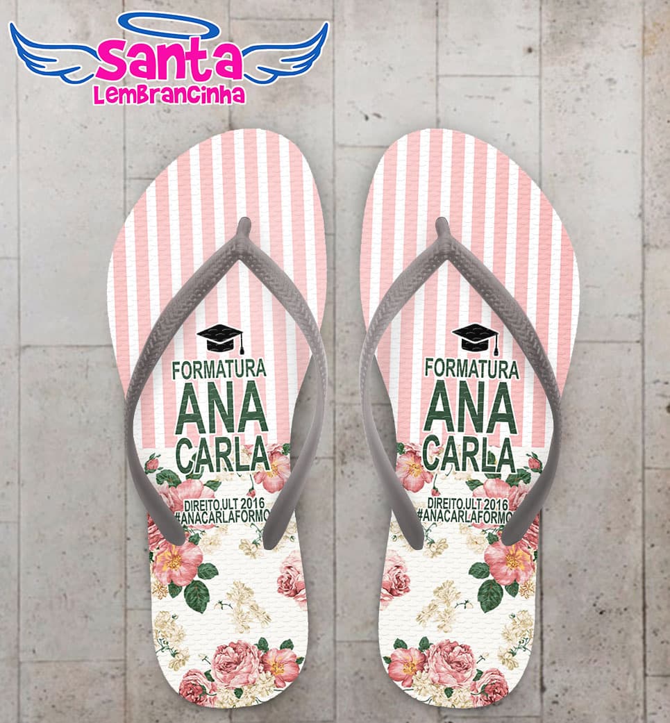 Chinelo Formatura Direito Caricatura Personalizado COD 3091