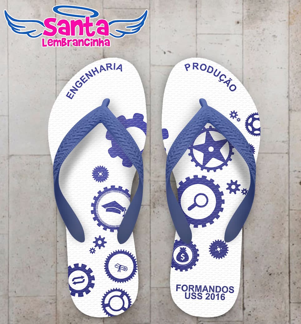 Chinelo Formatura Engenharia de Produção Personalizado COD 3095