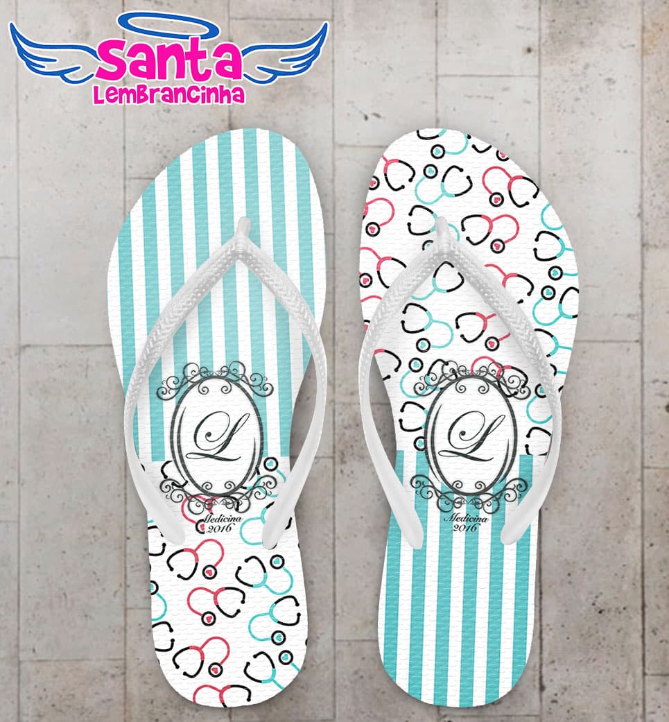 Chinelo Formatura Medicina Azul Personalizado COD 3099