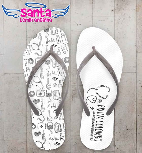 Chinelo Formatura Medicina, Médica - Personalizado COD 3071