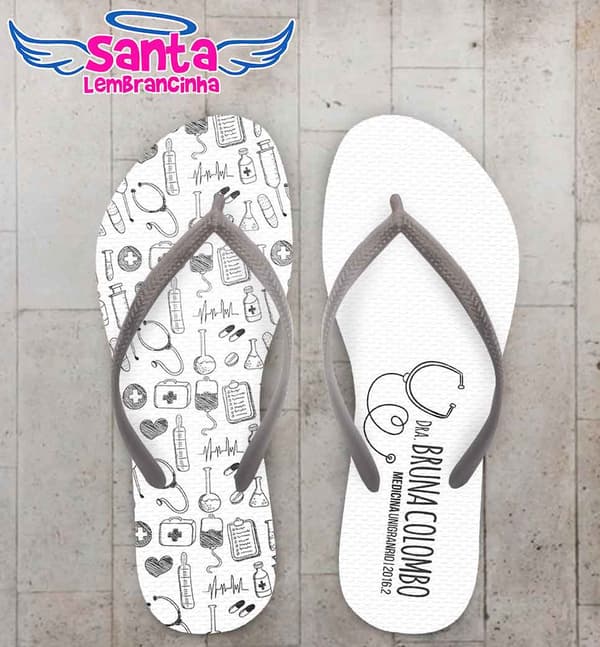 Chinelo Formatura Medicina, Médica - Personalizado COD 3071