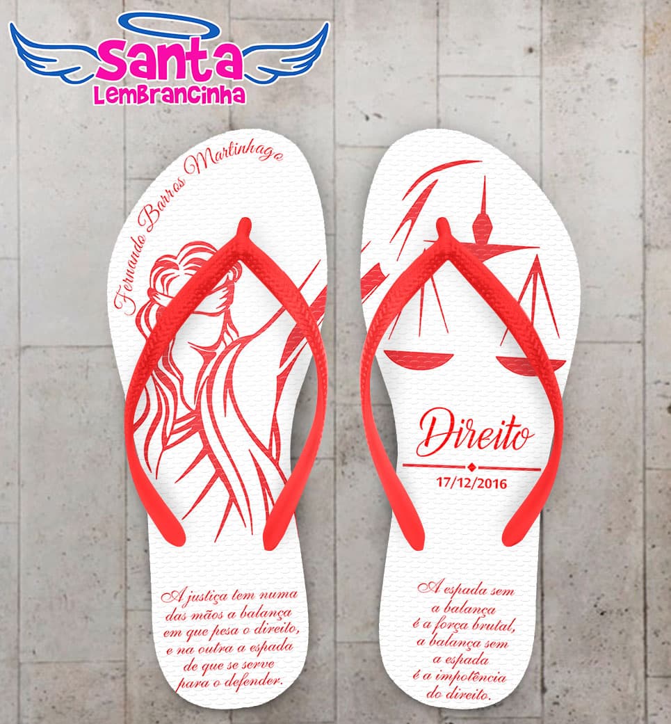 Chinelo Formatura Direito Vermelho Personalizado COD 3101