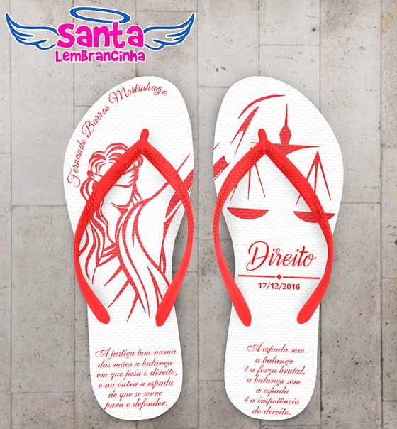 Chinelo Formatura Direito Vermelho Personalizado COD 3101