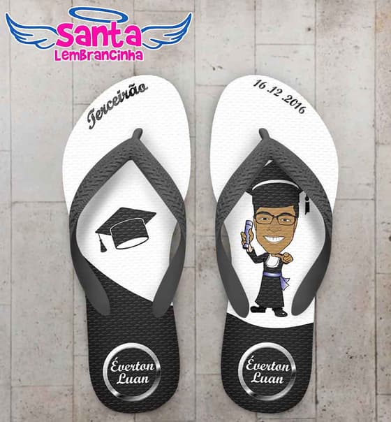 Chinelo Formatura Terceirão Masculino Personalizado COD 3108