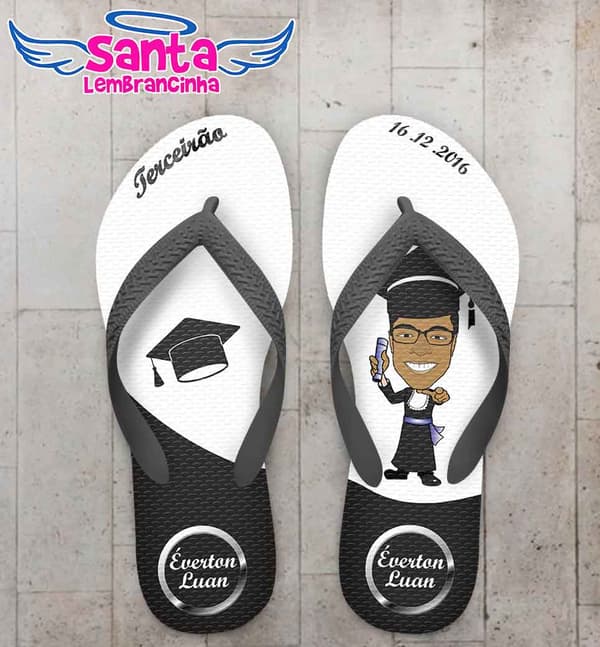 Chinelo Formatura Terceirão Masculino Personalizado COD 3108