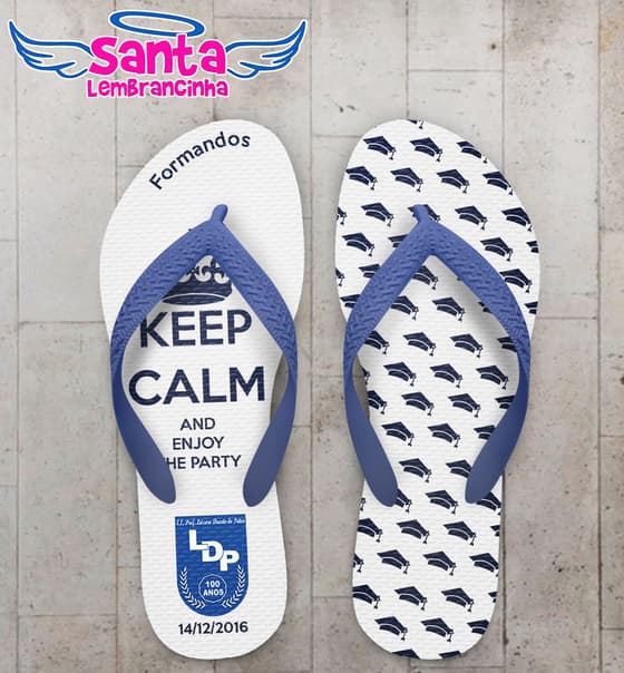 Chinelo Formatura Terceiro Ano Azul Personalizado COD 3070