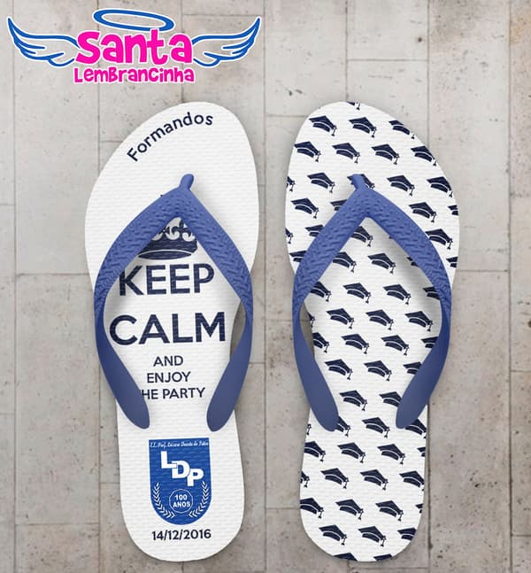 Chinelo Formatura Terceiro Ano Azul Personalizado COD 3070