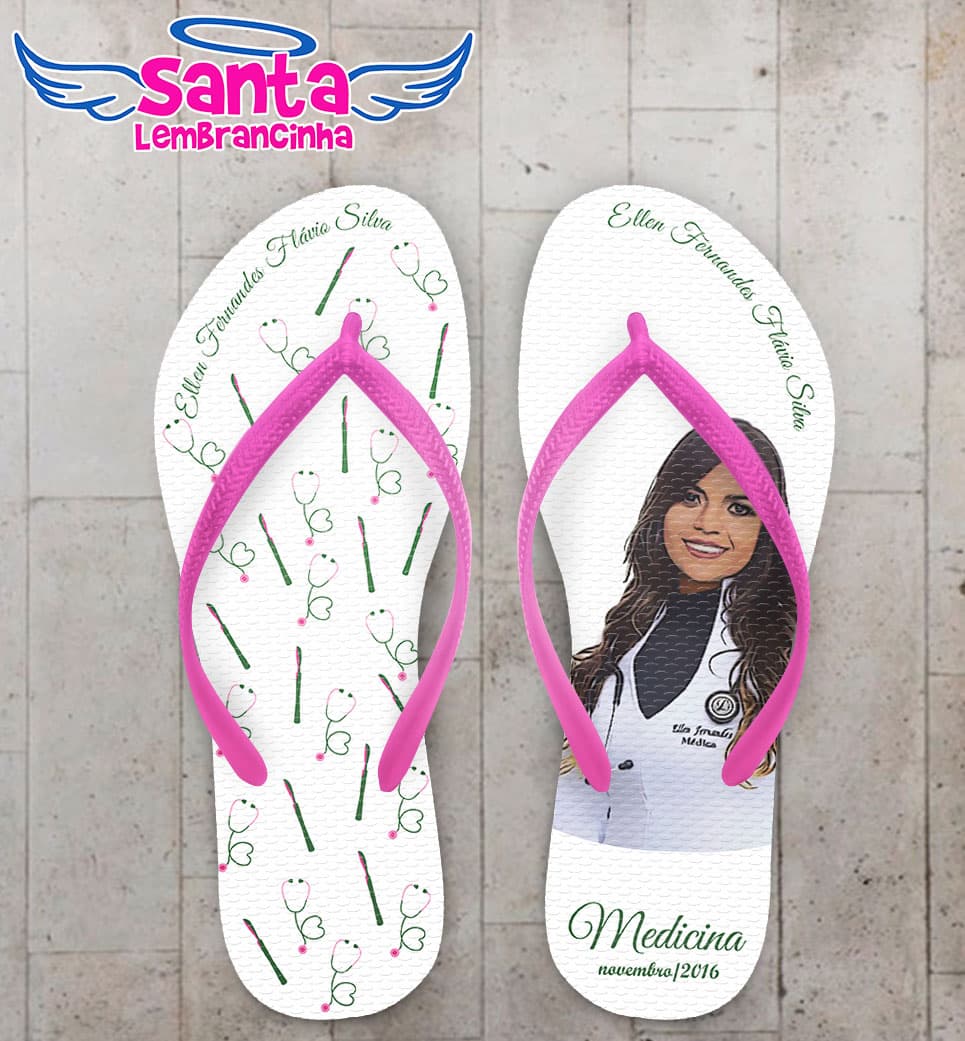 Chinelo Formatura Medicina, Foto - Personalizado COD 3073