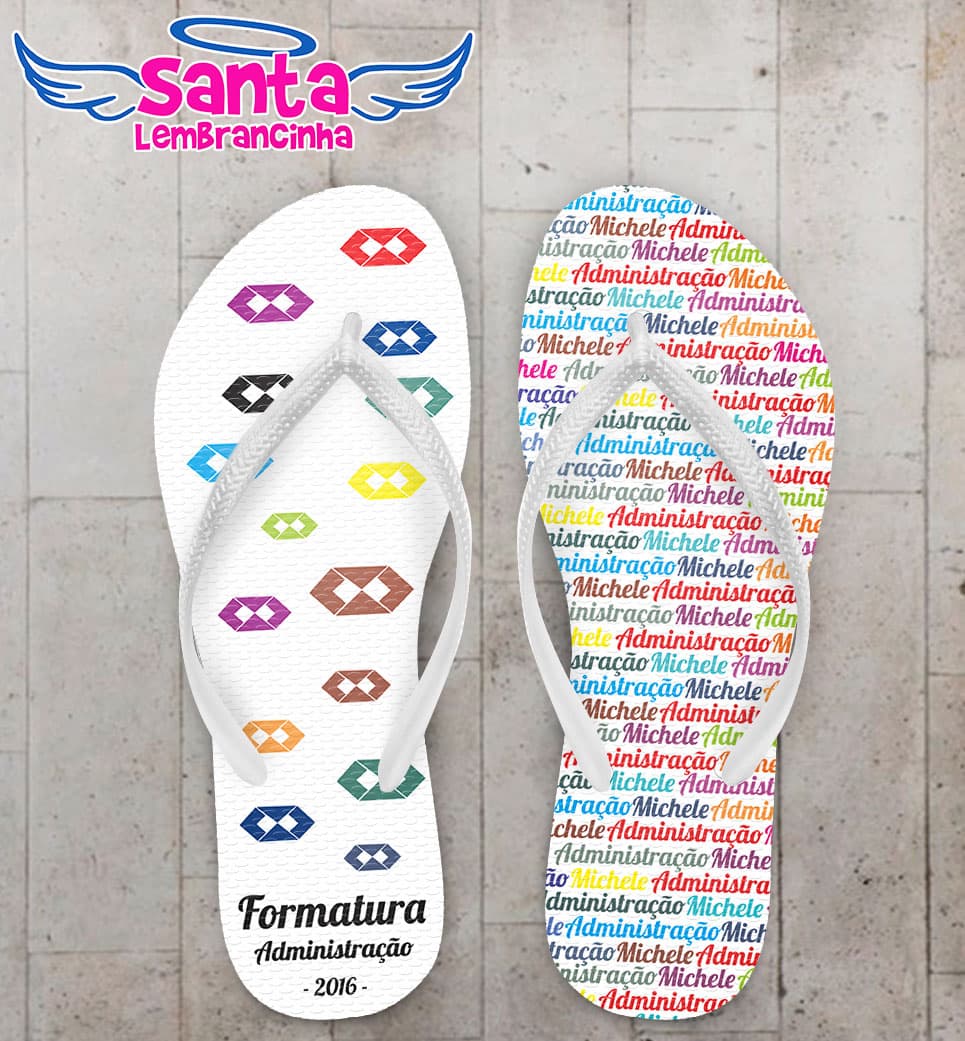Chinelo Formatura Administração Colorido Personalizado COD 3062
