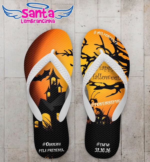 Chinelo Infantil Halloween Personalizado COD 3194