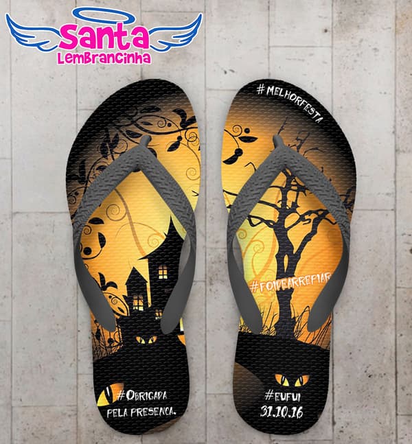 Chinelo Infantil Halloween Personalizado COD 3198