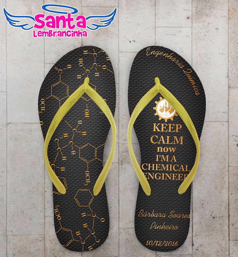 Chinelo Formatura Engenharia Química Personalizado COD 3114