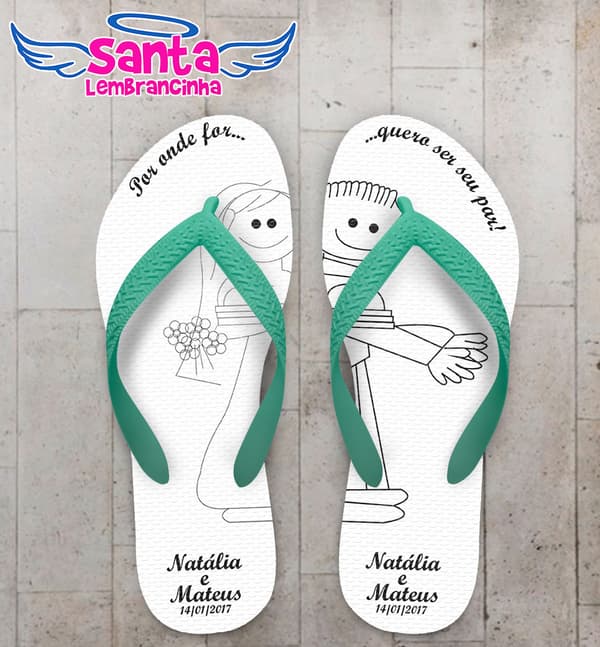 Chinelo Casamento Personalizado COD 3290