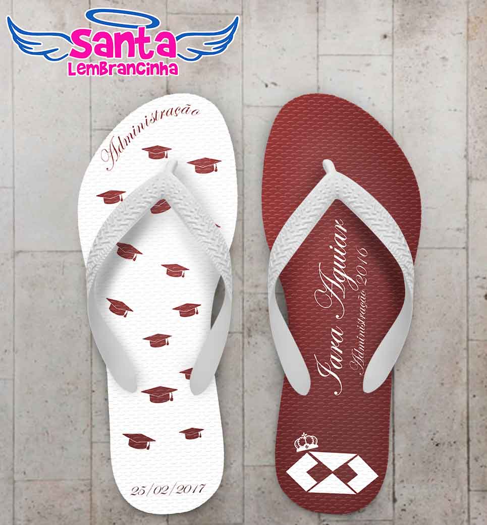 Chinelo Formatura Administração Bordô Personalizado COD 3115