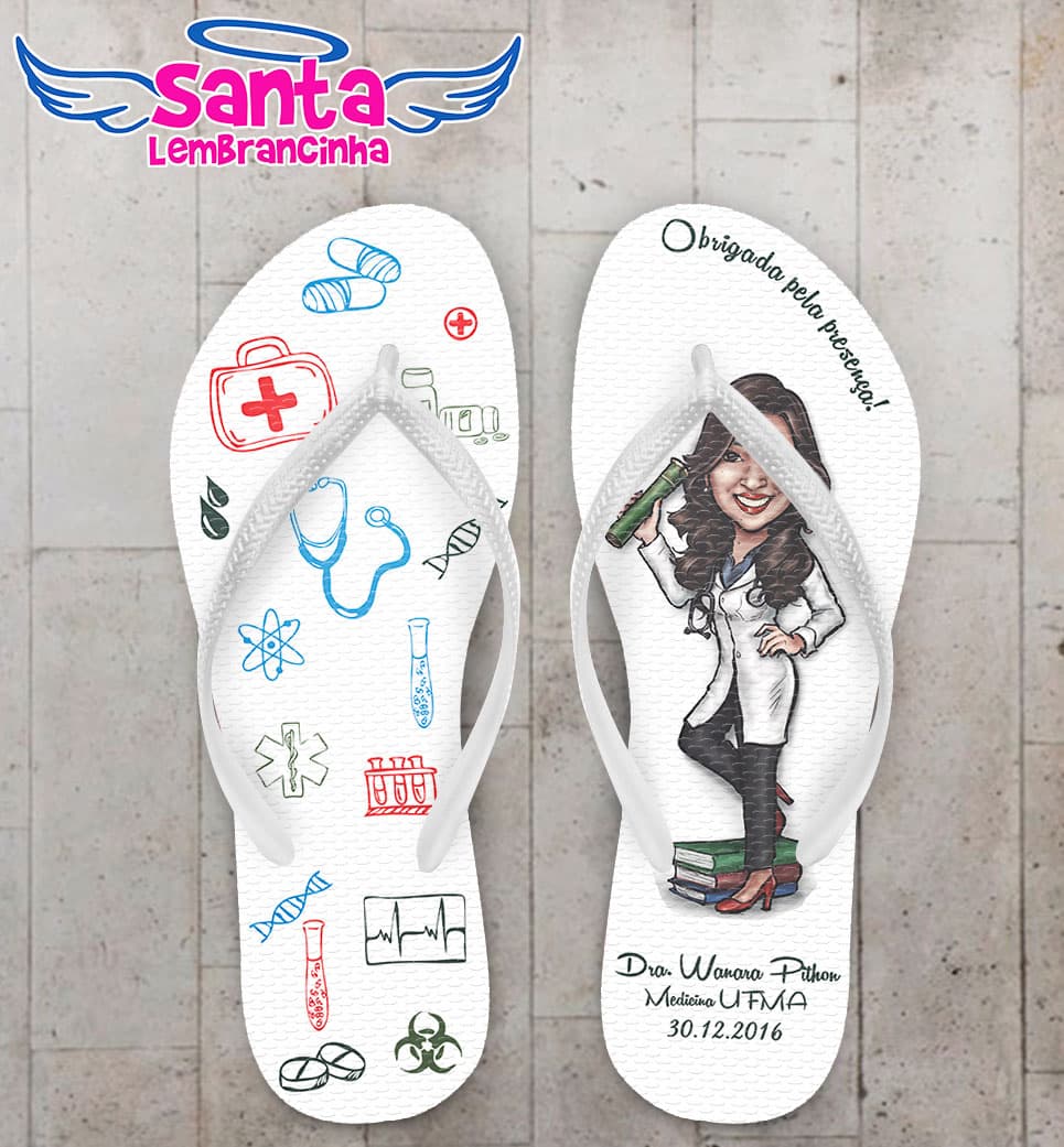 Chinelo Formatura Medicina, Doutora - Personalizado COD 3074