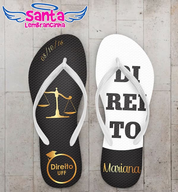 Chinelo Formatura Direito, Advogada - Personalizado COD 3066