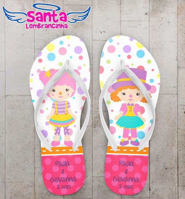 Chinelo Infantil Circo Personalizado COD 3183