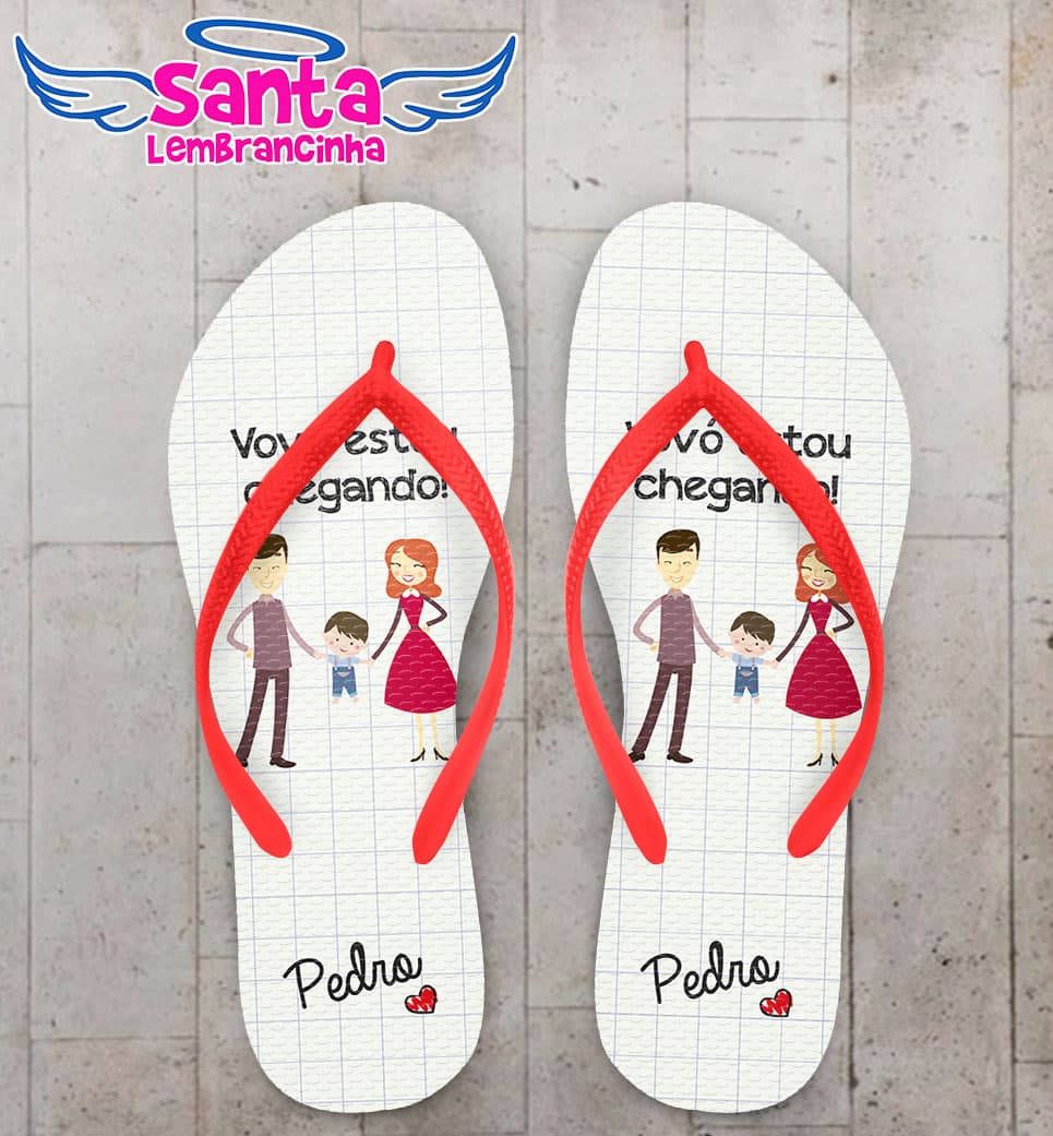 Chinelo Chá de Bebe Personalizado COD 3297