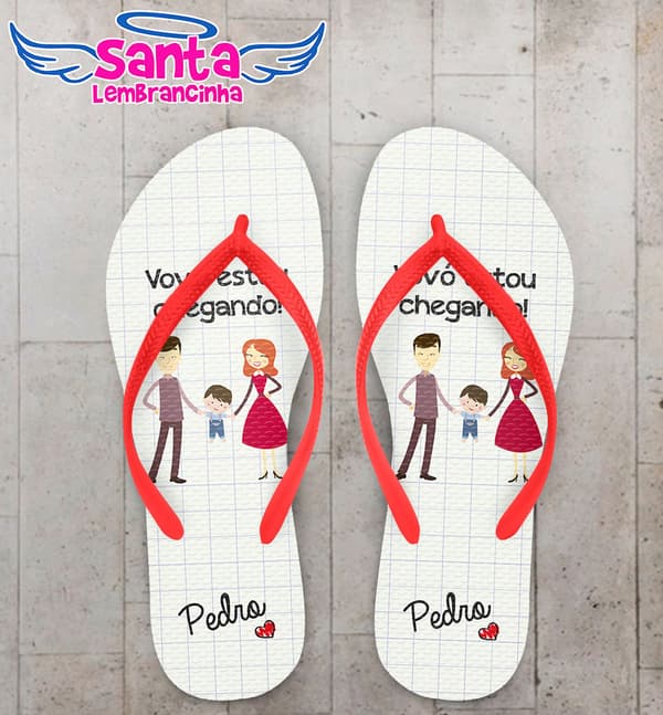 Chinelo Chá de Bebe Personalizado COD 3297