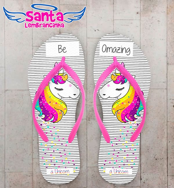 Chinelo Infantil Unicórnio Colorido COD 3456