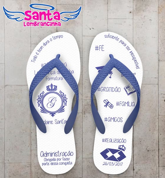 Chinelo Formatura Administração Azul COD 3483