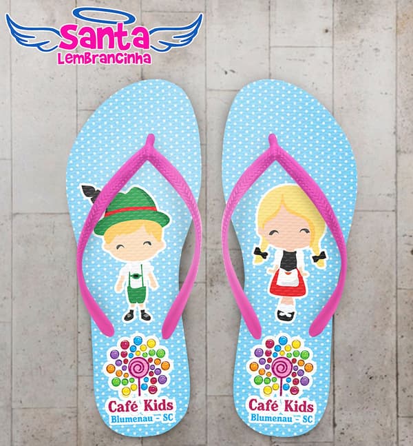 Chinelo Oktoberfest Fritz e Frida Azul COD 3487