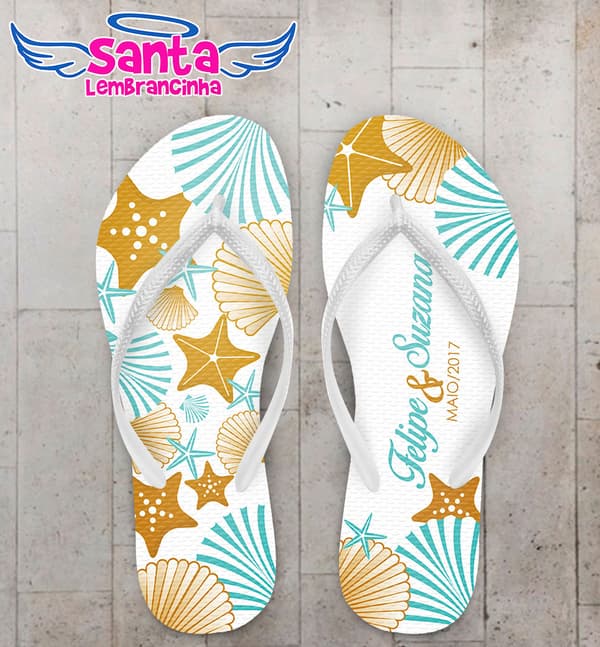 Chinelo Casamento Fundo do Mar COD 3413
