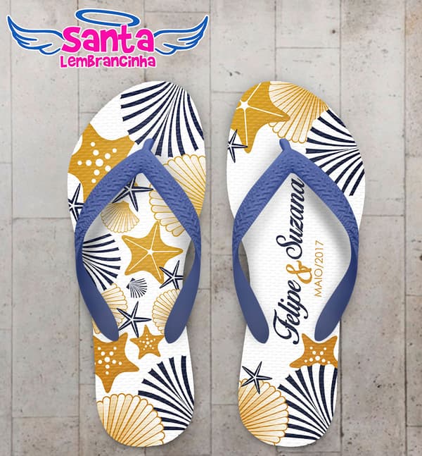 Chinelo Casamento Fundo do Mar Azul COD 3414
