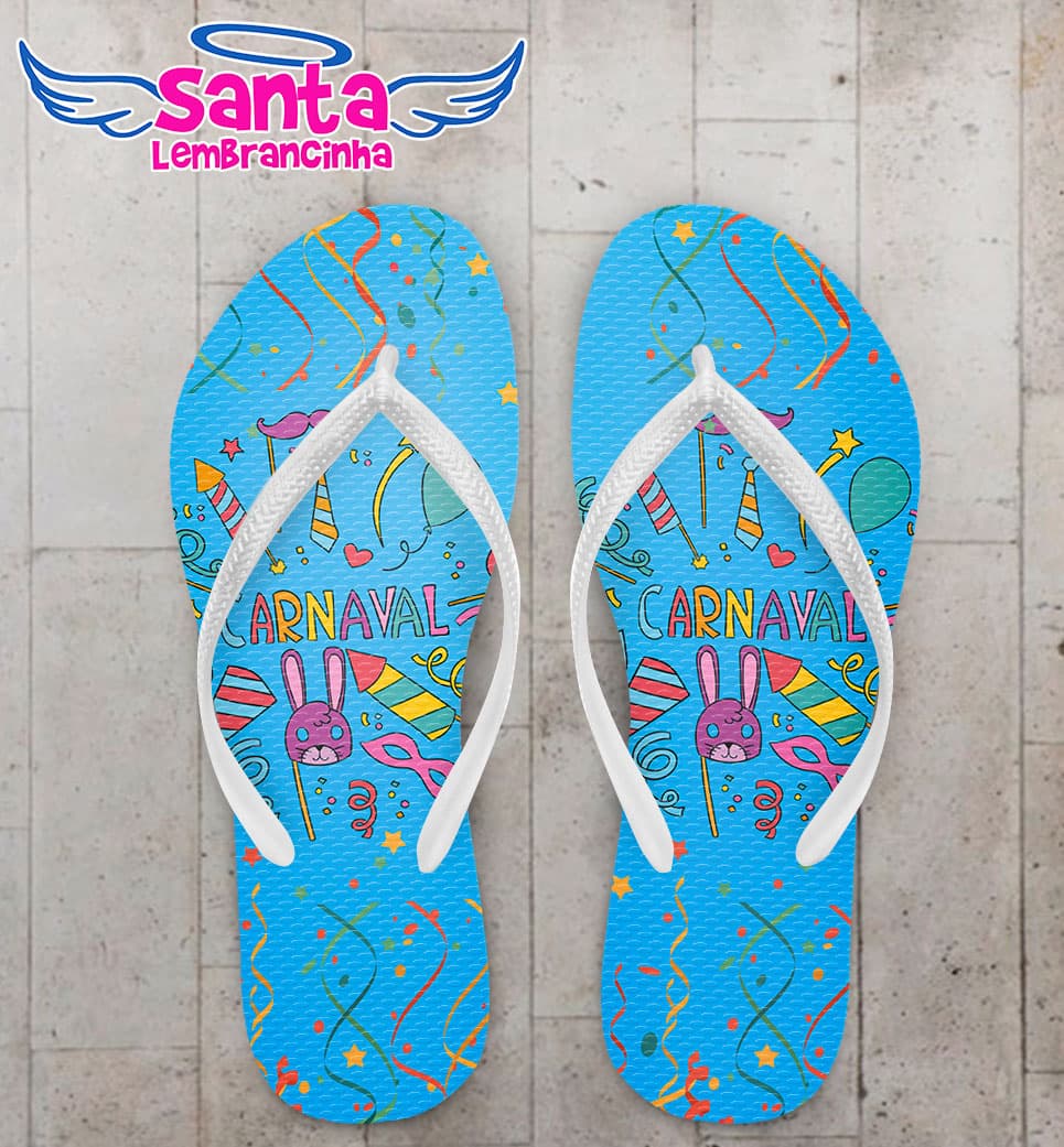 Chinelo Samba Carnaval Azul COD 3378
