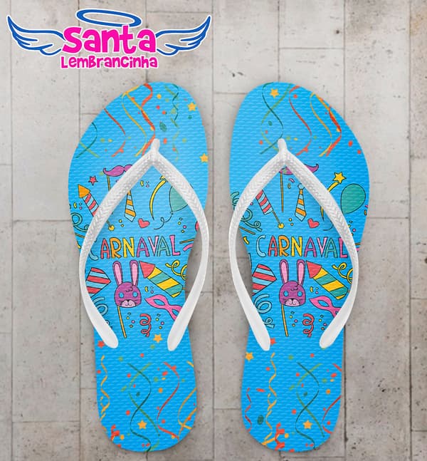 Chinelo Samba Carnaval Azul COD 3378