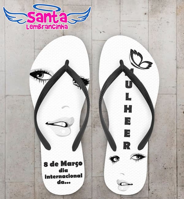 Chinelo Dia da Mulher Personalizado COD 3337